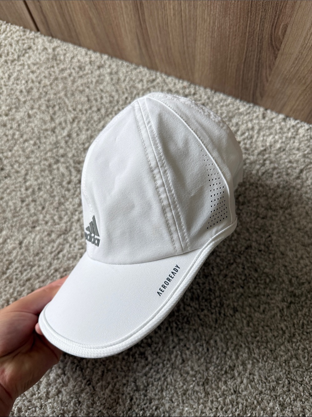 adidas White Baseball Cap with Silver Logo - Picture 7 of 7